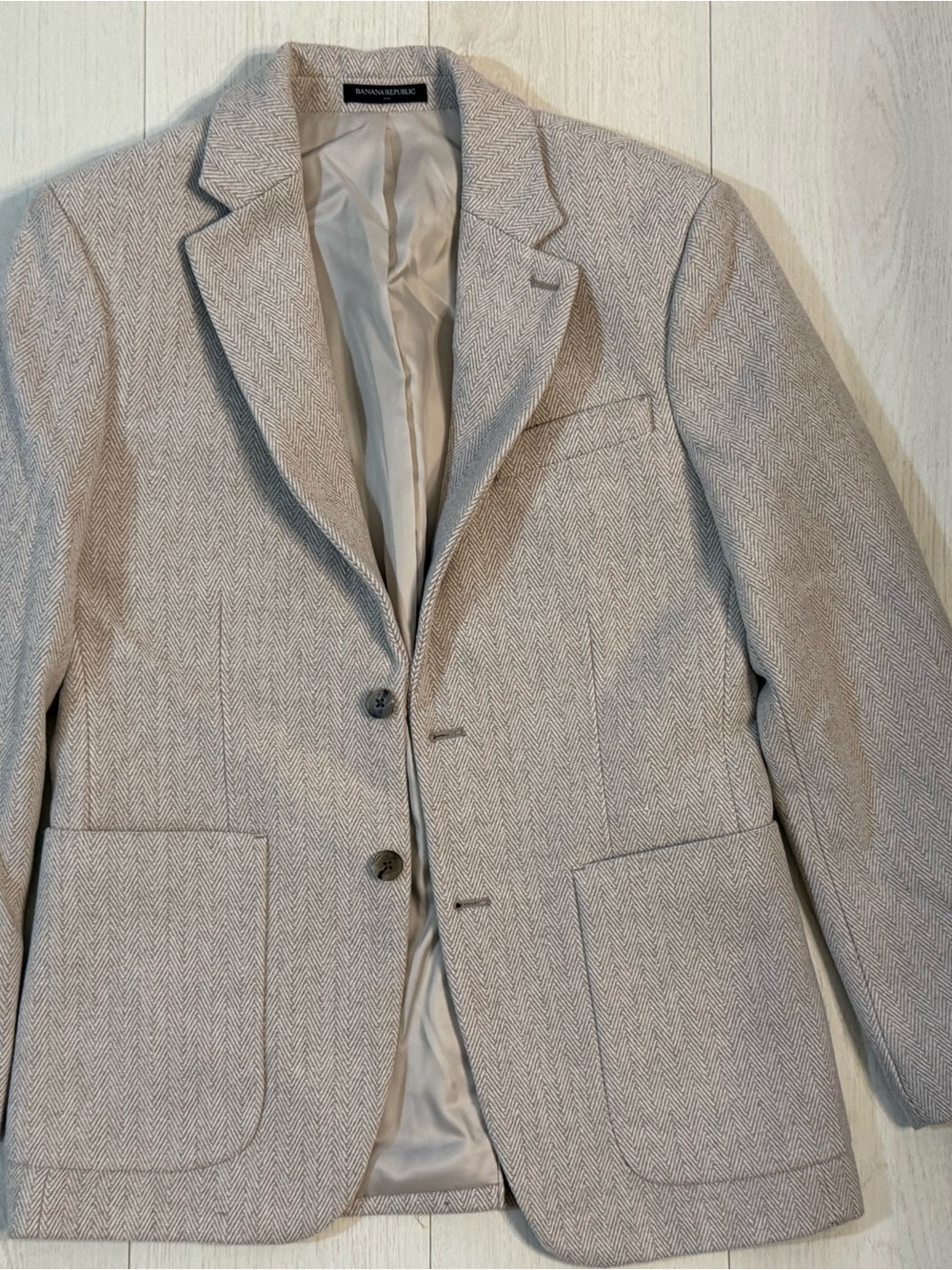 Banana Republic Men's Herringbone Sport Coat - Light Taupe